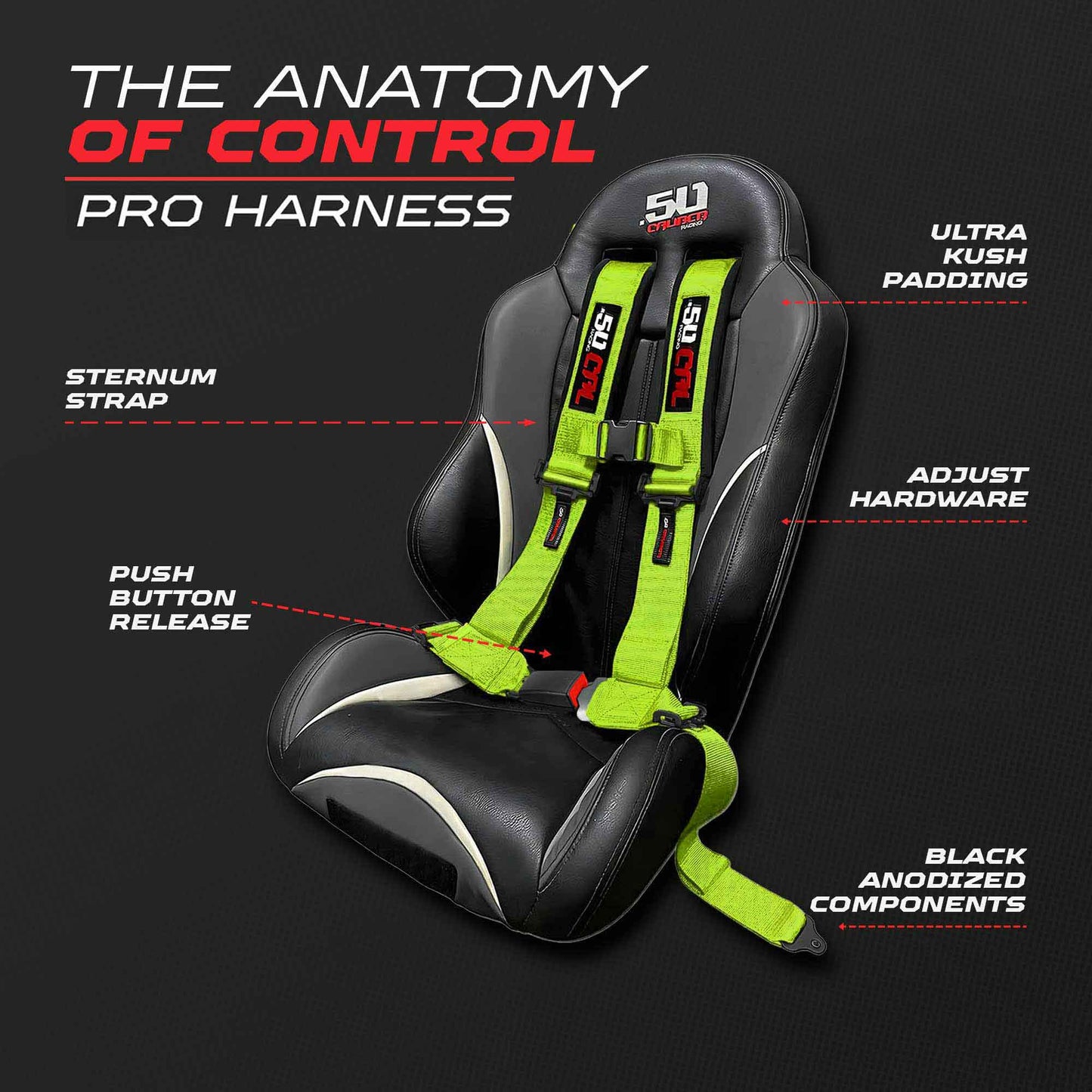 Pro Series 2" & 3" 4 point Harness with push button release