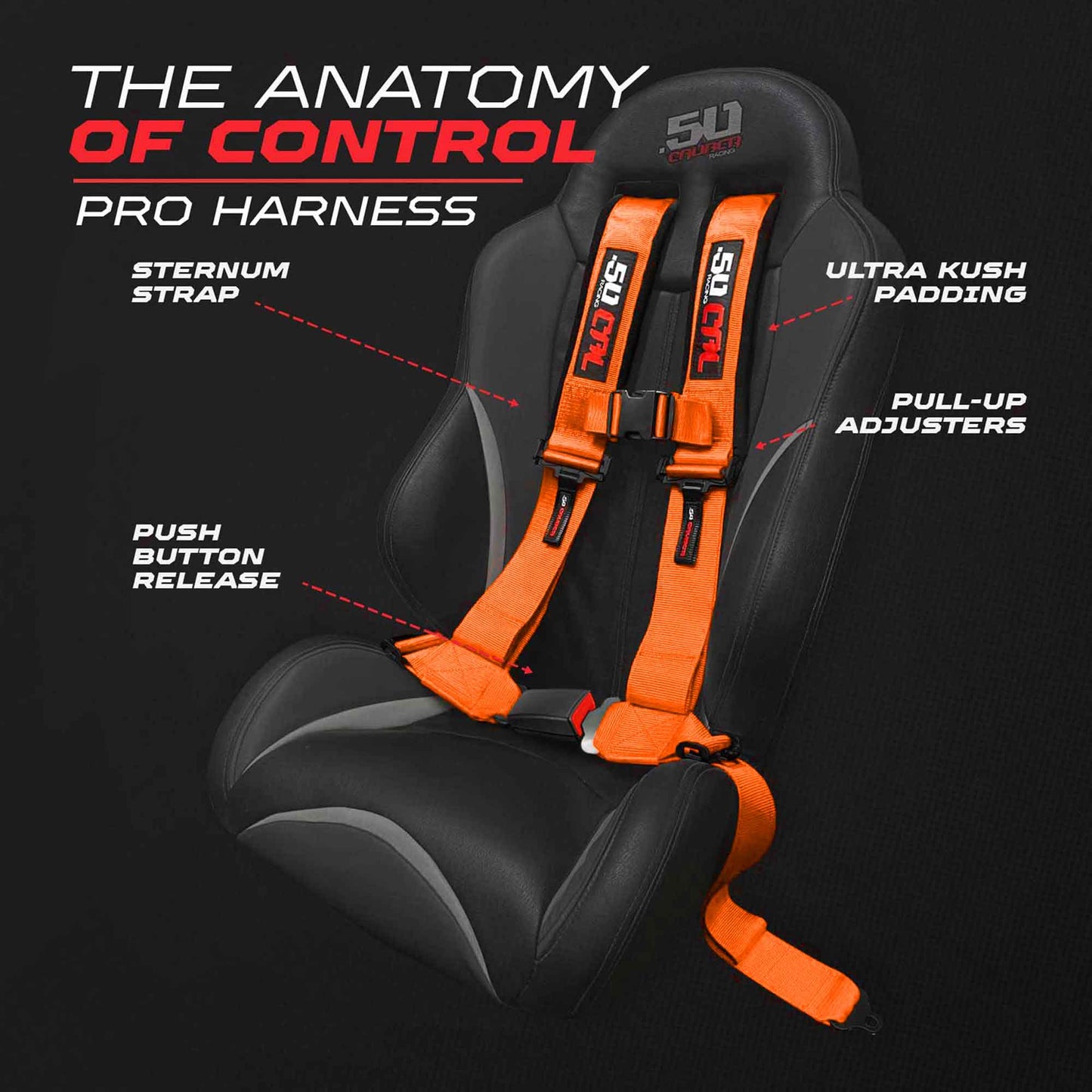 Pro Series 2" & 3" 4 point Harness with push button release