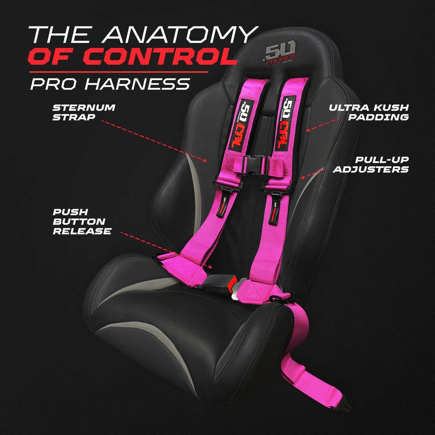 Pro Series 2" & 3" 4 point Harness with push button release