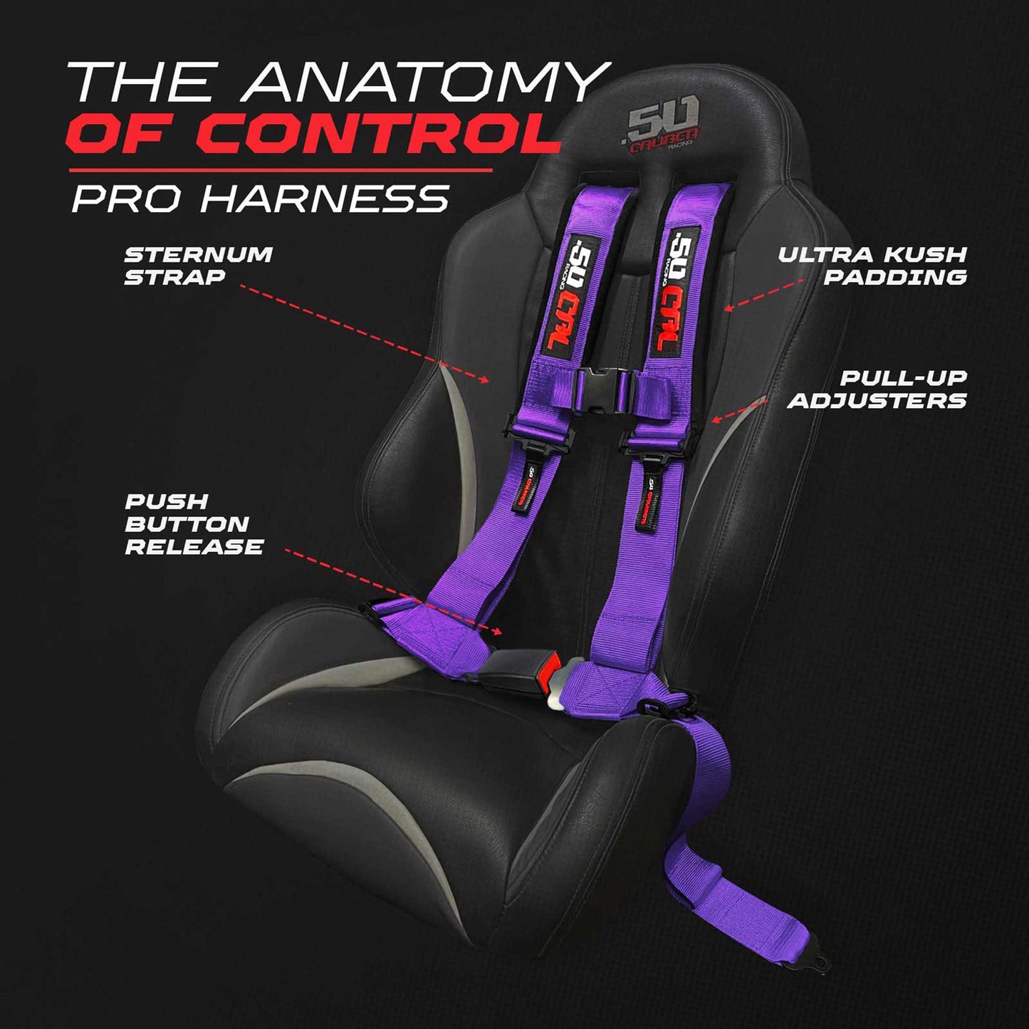 Pro Series 2" & 3" 4 point Harness with push button release