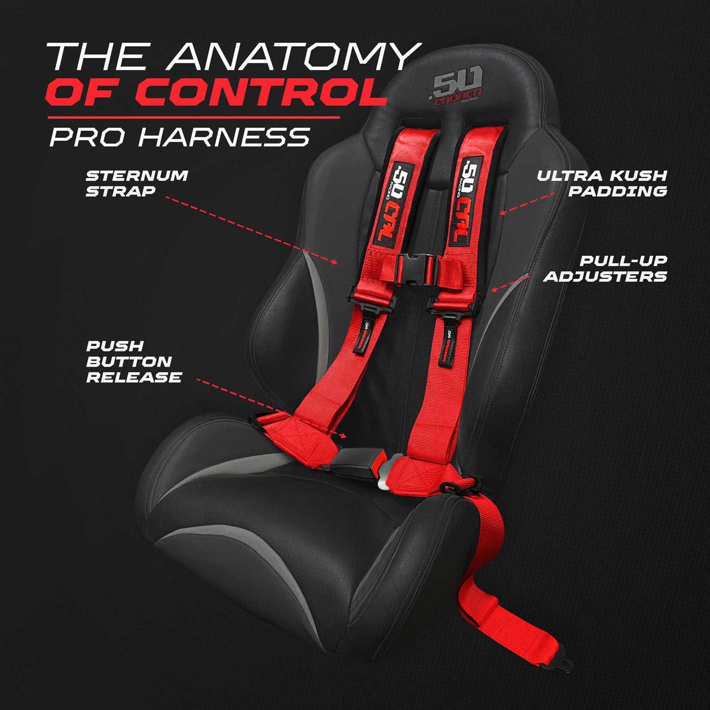 Pro Series 2" & 3" 4 point Harness with push button release