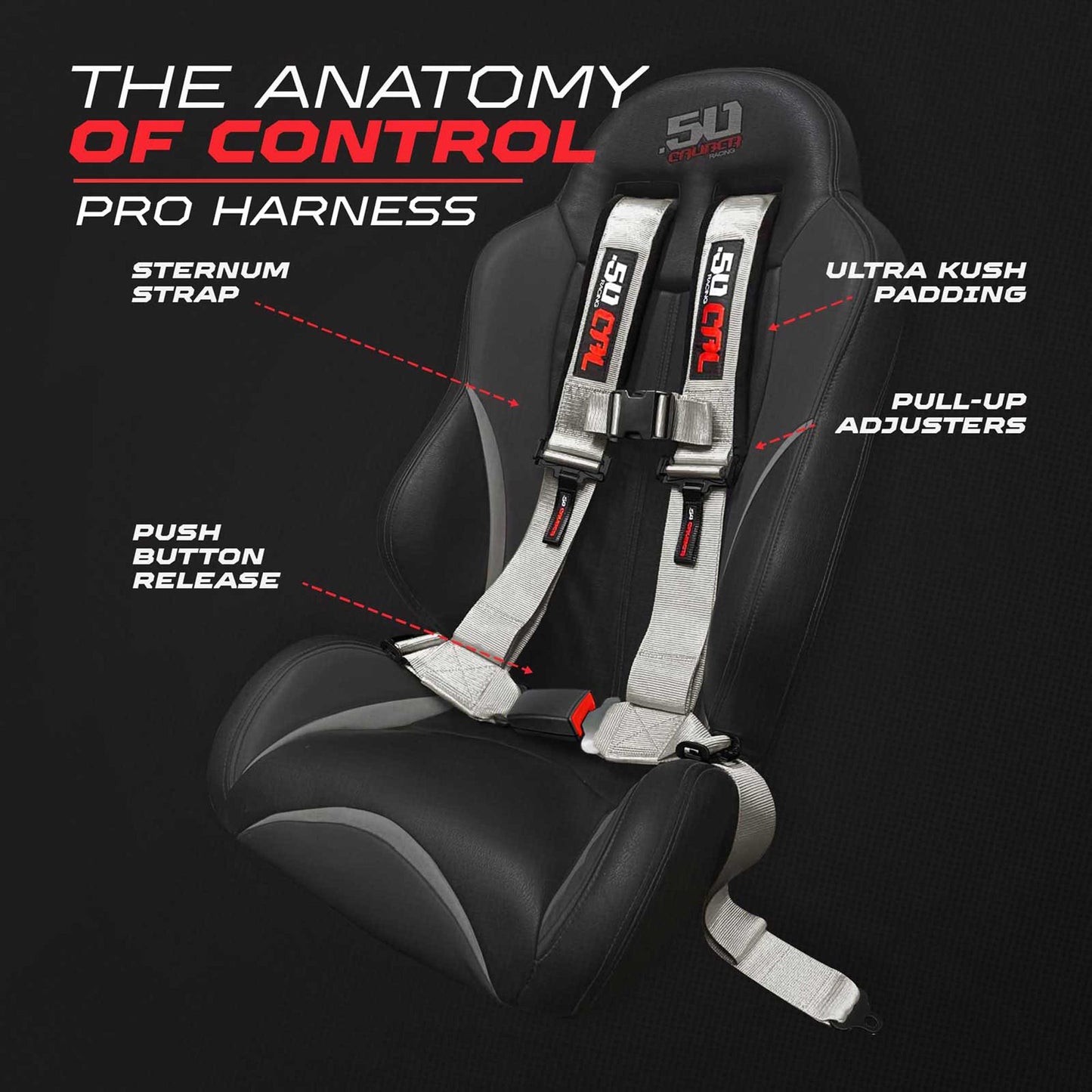 Pro Series 2" & 3" 4 point Harness with push button release