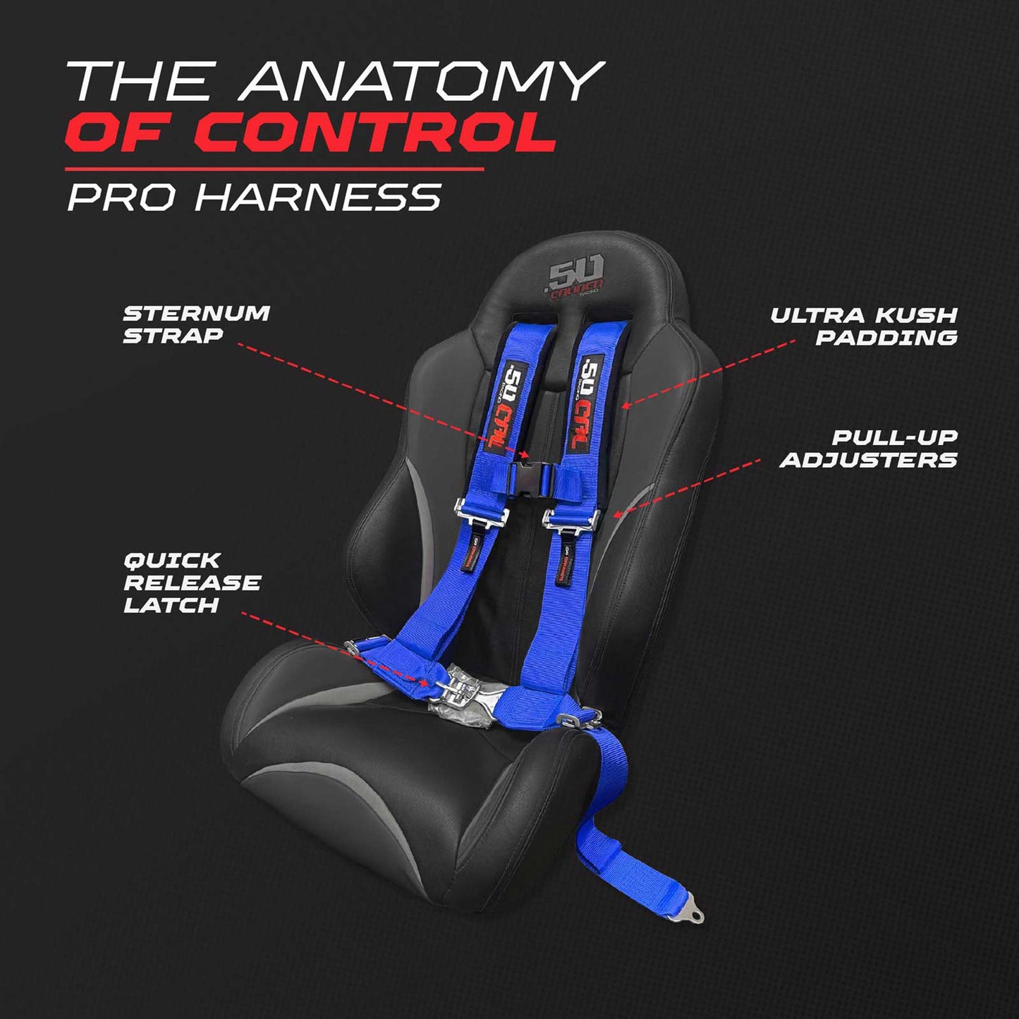 Pro Series 3" 4 point Latch Harness 50 Caliber Racing