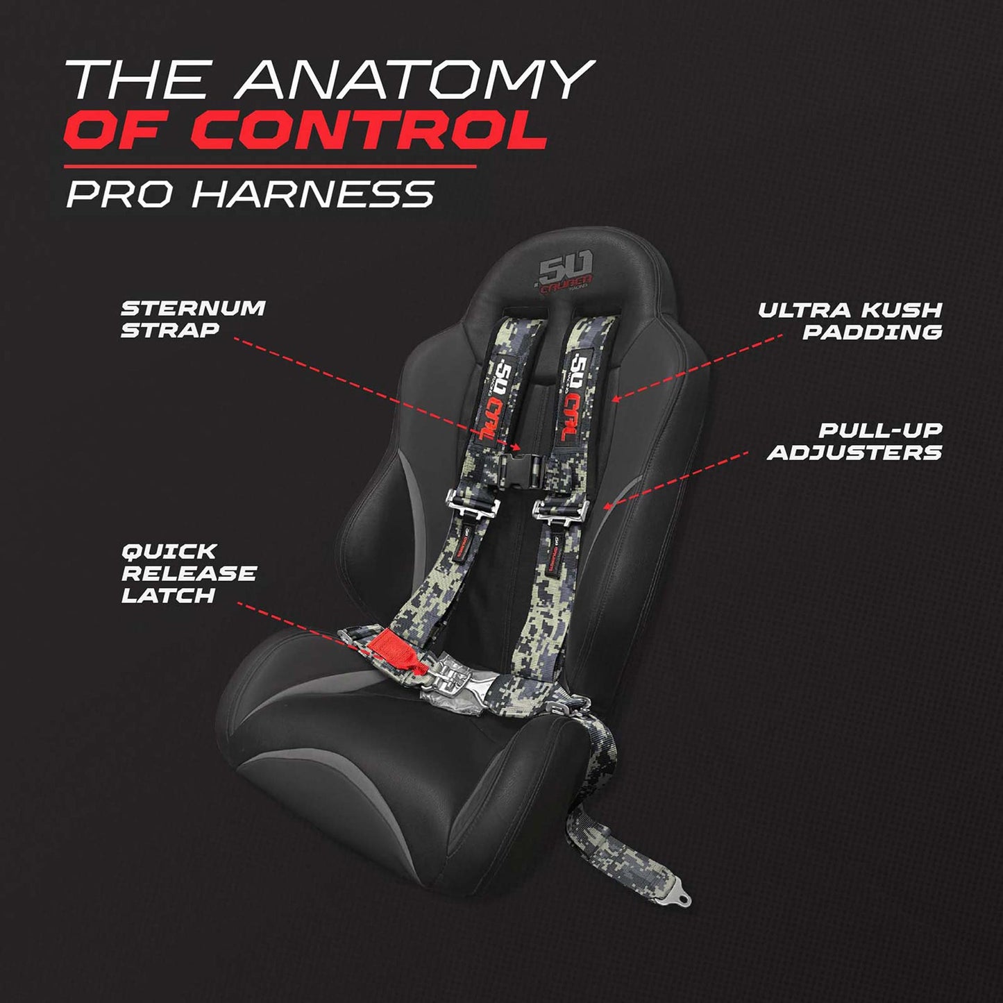 Pro Series 3" 4 point Latch Harness 50 Caliber Racing