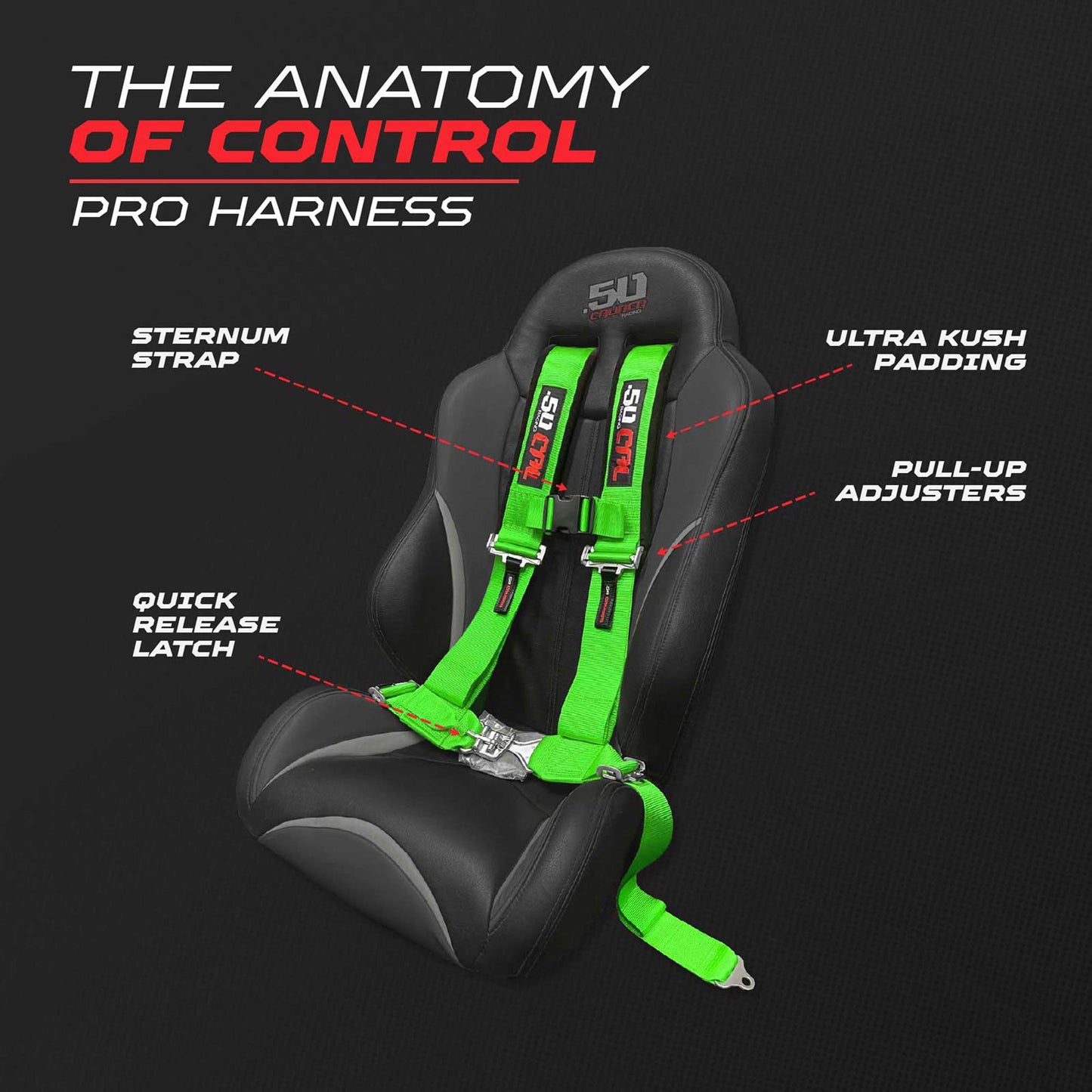 Pro Series 3" 4 point Latch Harness 50 Caliber Racing