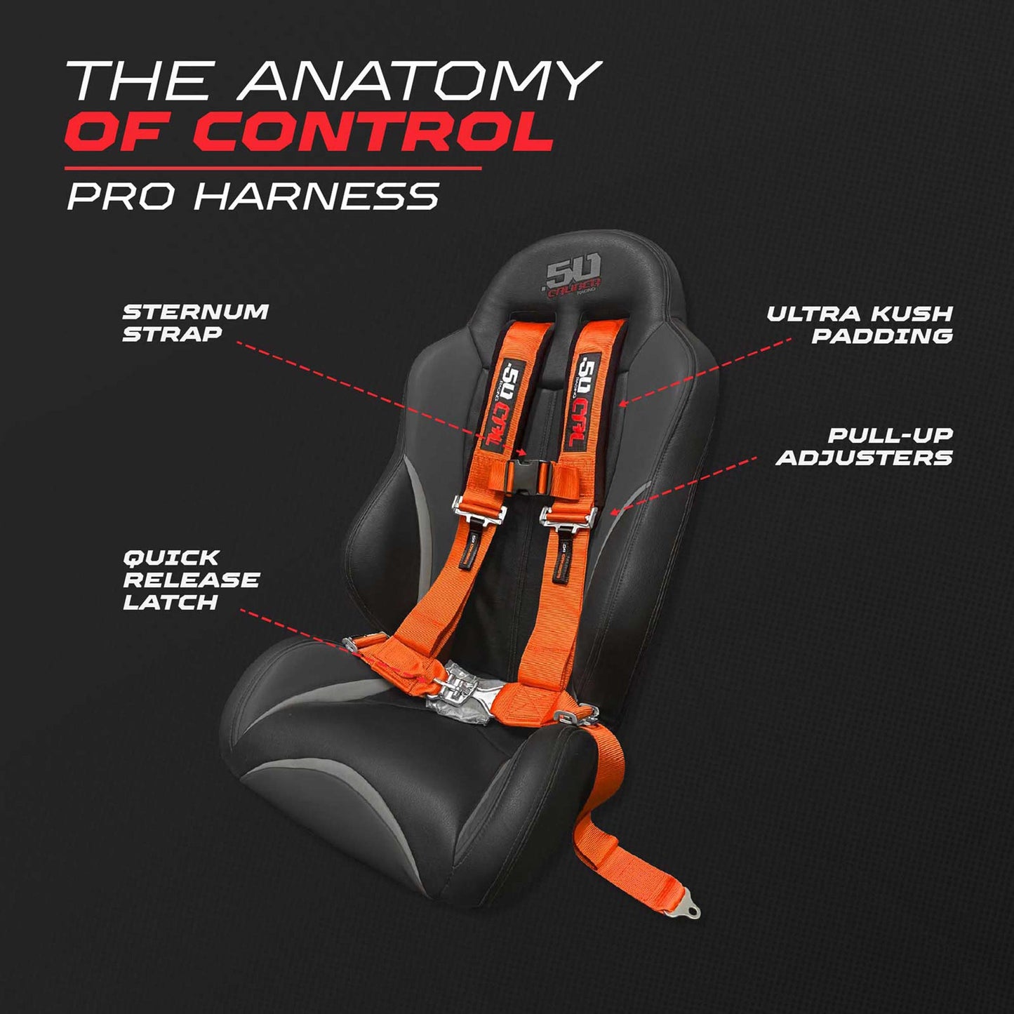 Pro Series 3" 4 point Latch Harness 50 Caliber Racing