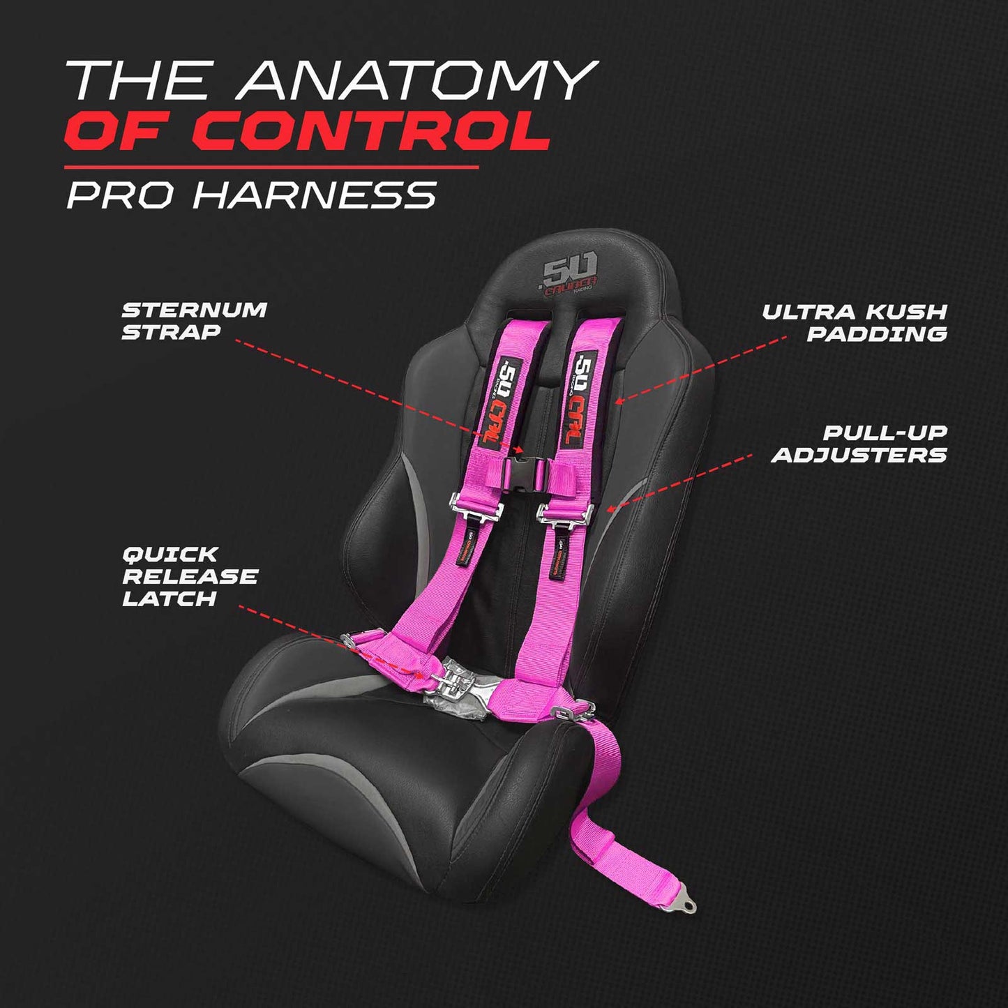 Pro Series 2" 4 point Latch Harness 50 Caliber Racing Harness