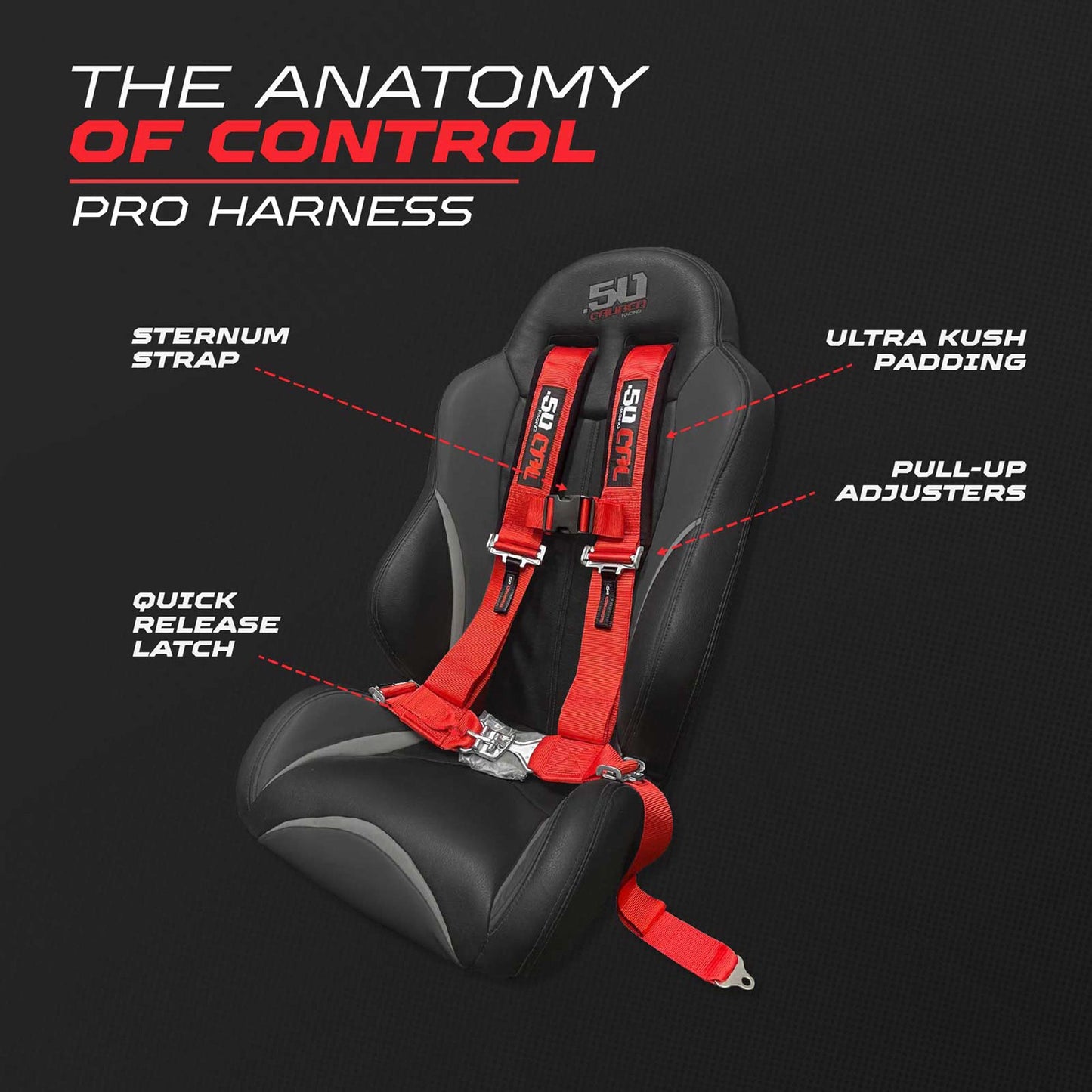 Pro Series 3" 4 point Latch Harness 50 Caliber Racing