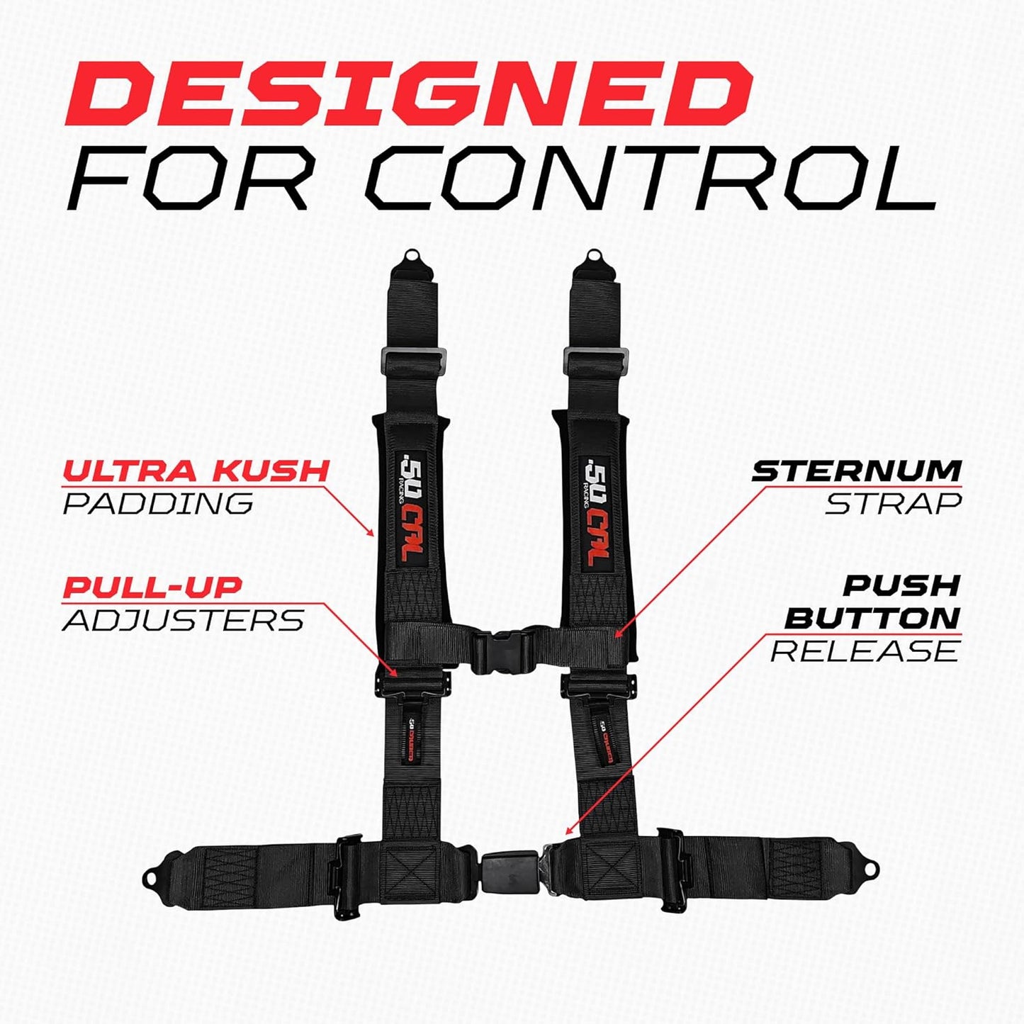 Pro Series 2" & 3" 4 point Harness with push button release