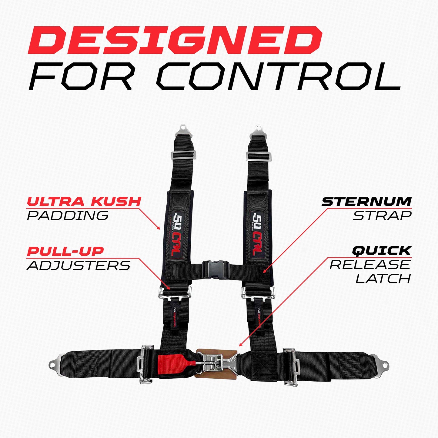 Pro Series 2" 4 point Latch Harness 50 Caliber Racing Harness