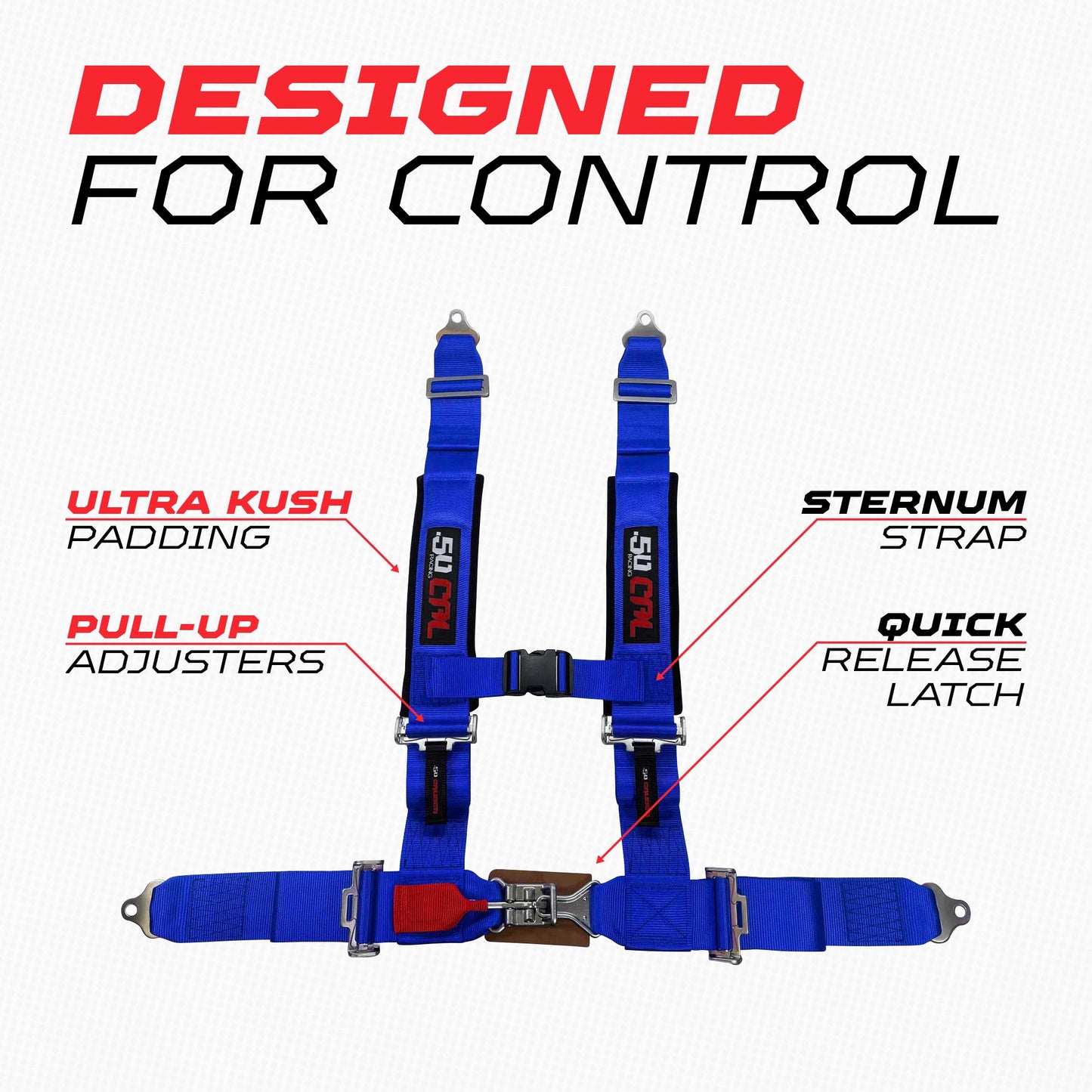 Pro Series 2" 4 point Latch Harness 50 Caliber Racing Harness