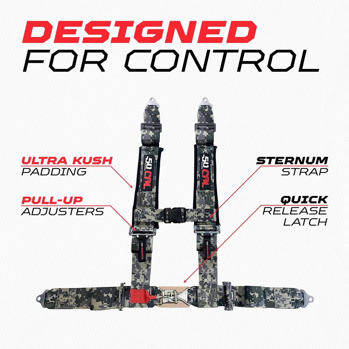 Pro Series 3" 4 point Latch Harness 50 Caliber Racing