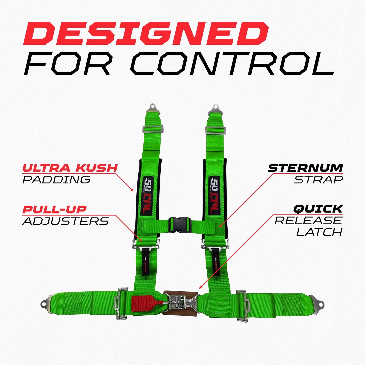Pro Series 3" 4 point Latch Harness 50 Caliber Racing