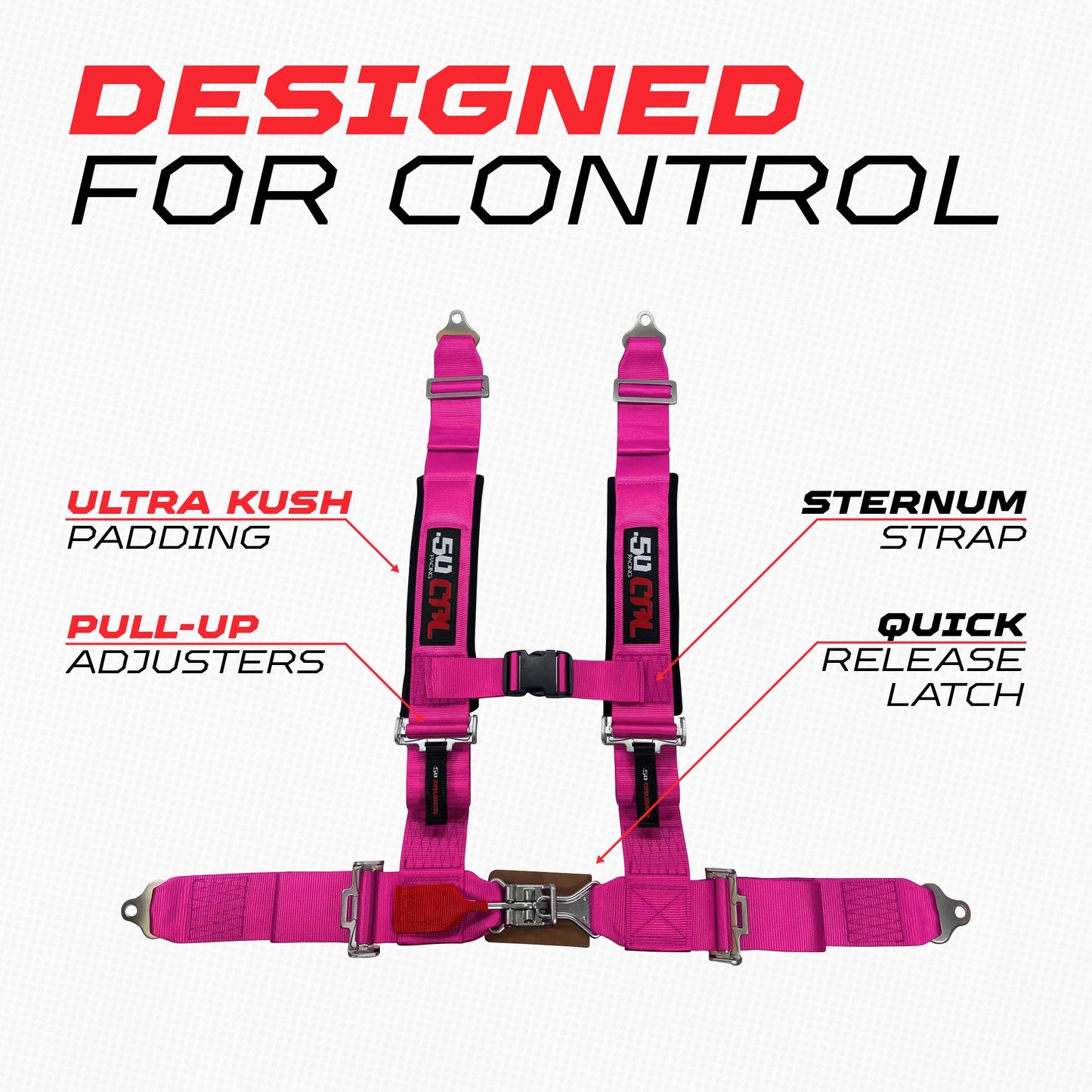 Pro Series 2" 4 point Latch Harness 50 Caliber Racing Harness