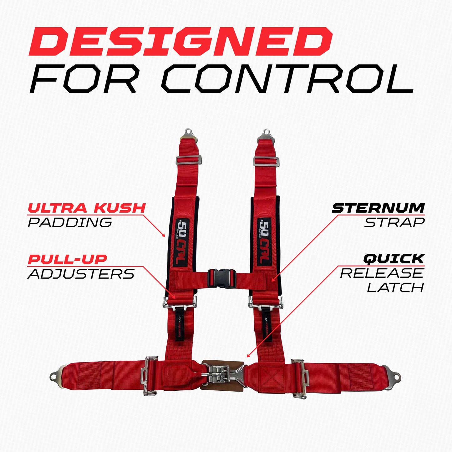 Pro Series 2" 4 point Latch Harness 50 Caliber Racing Harness