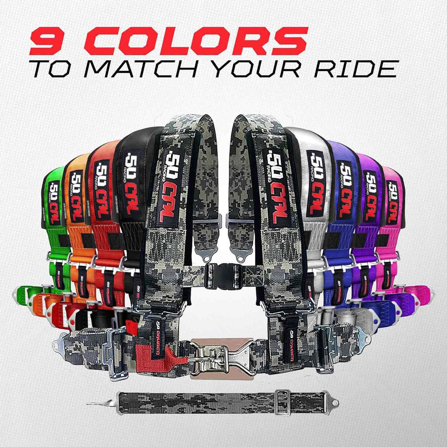 3" 5 point Pro Series Latch Harness 50 Caliber Racing Harness