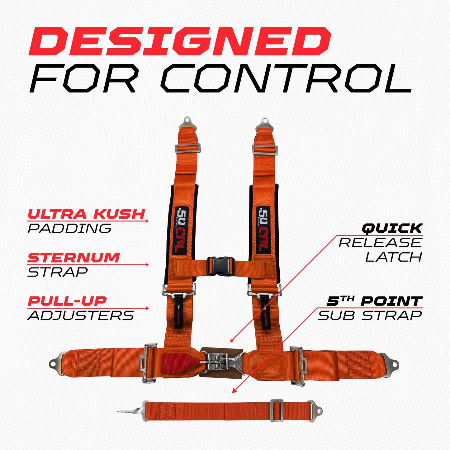 3" 5 point Pro Series Latch Harness 50 Caliber Racing Harness