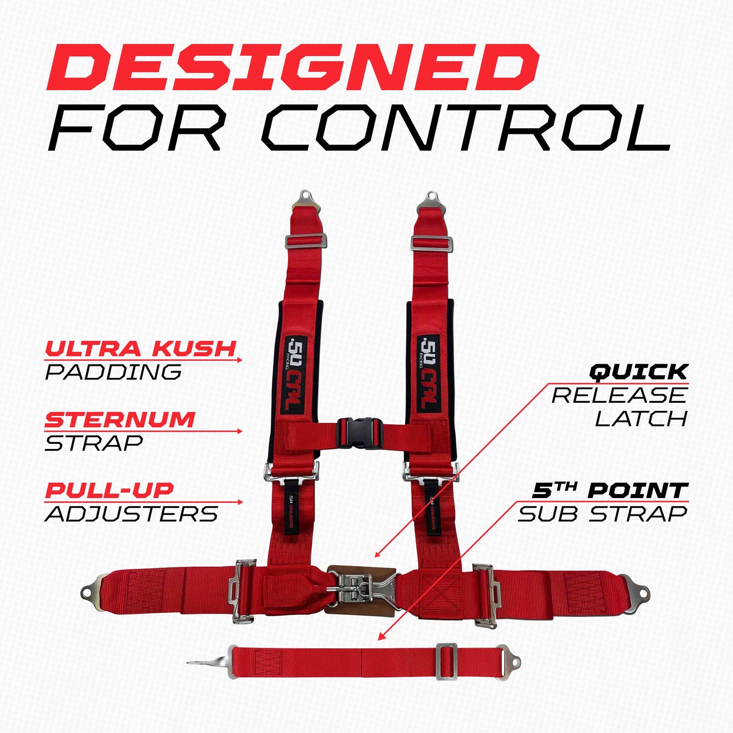 2" 5 point Pro Series Latch Harness 50 Caliber Racing Harness