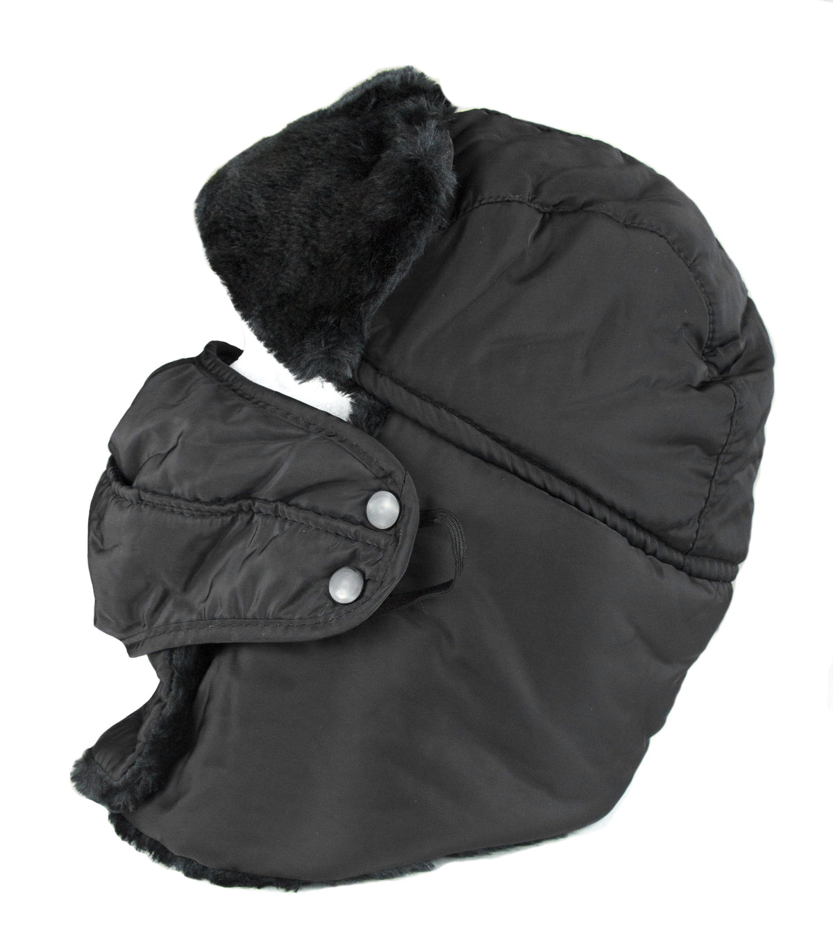 Sakkas Dab Unisex Faux Fur Ushanka Trapper Hat Chin Strap Removable Mask Russian Aviator Trooper Winter Hat for Men & Women