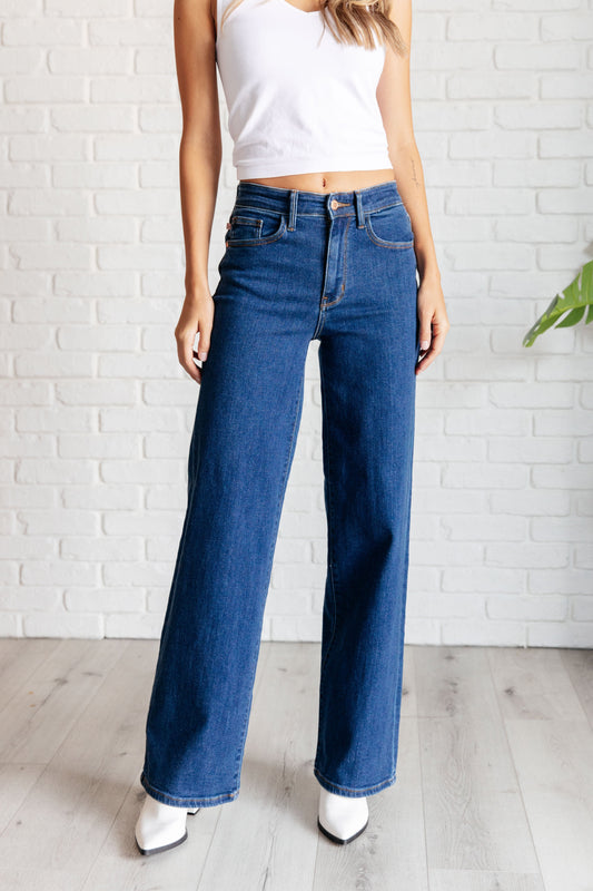 Jeans Hazel Vintage de Pierna Ancha y Talle Alto