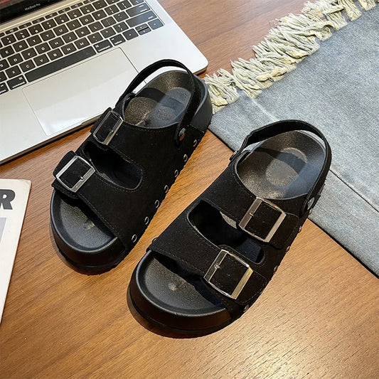 Sandalias de mujer de fondo grueso con aumento de altura a la moda