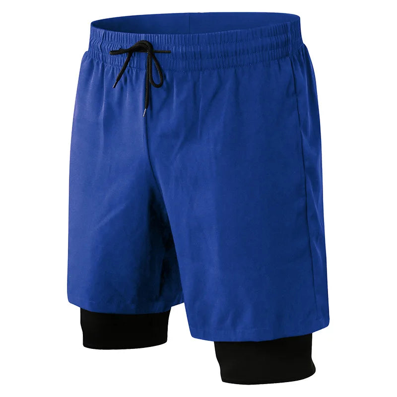 Pantalones cortos deportivos negros elásticos en 4 direcciones para hombre con bolsillo
