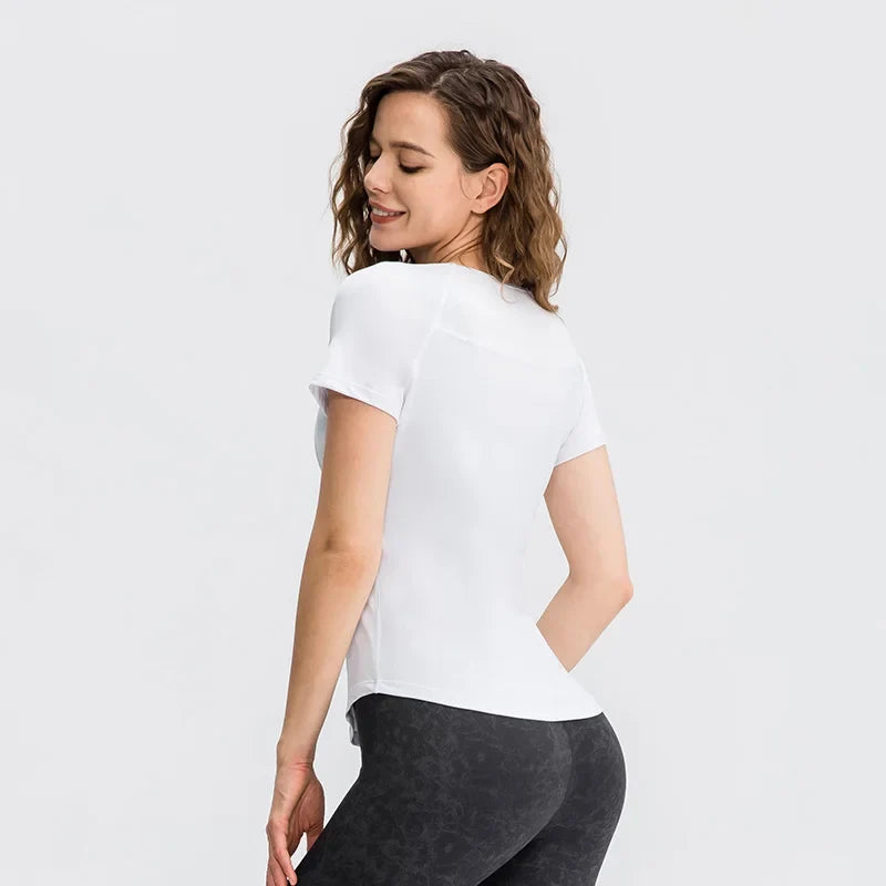 Women's Breathable Mesh Running Shirt   Quick Dry  Elastic Yoga Top