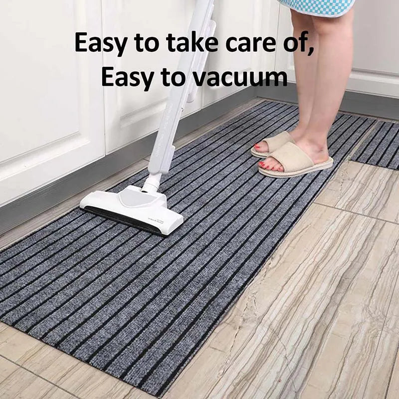 Large Long Thin Doormat for Entrance Door Outside Striped Red Gray Kitchen Area Rugs Non Slip Bedroom Carpet Door Floor Mat Grey