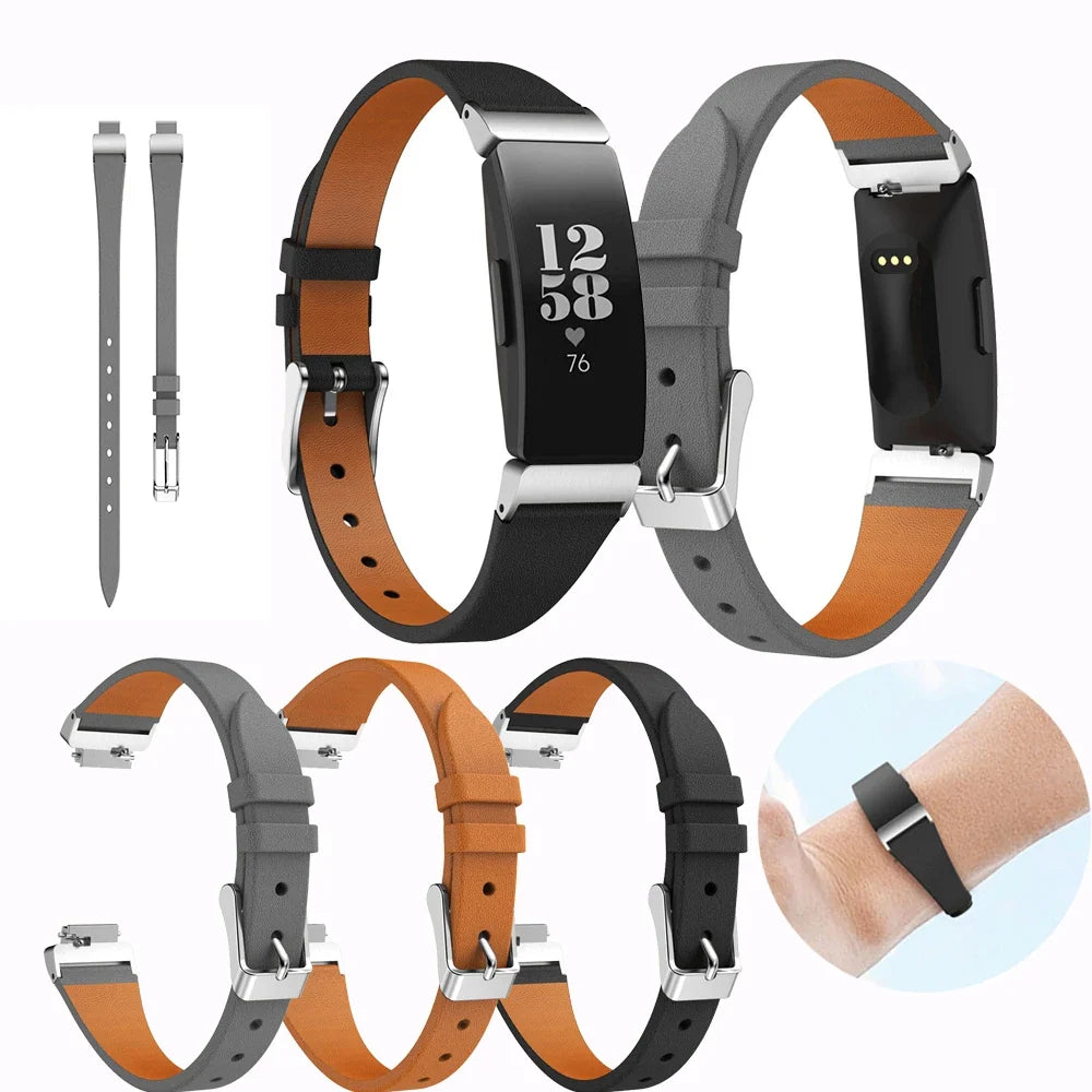 Fitbit Inspire 2, Inspire & Inspire HR Slim Leather Buckle Band