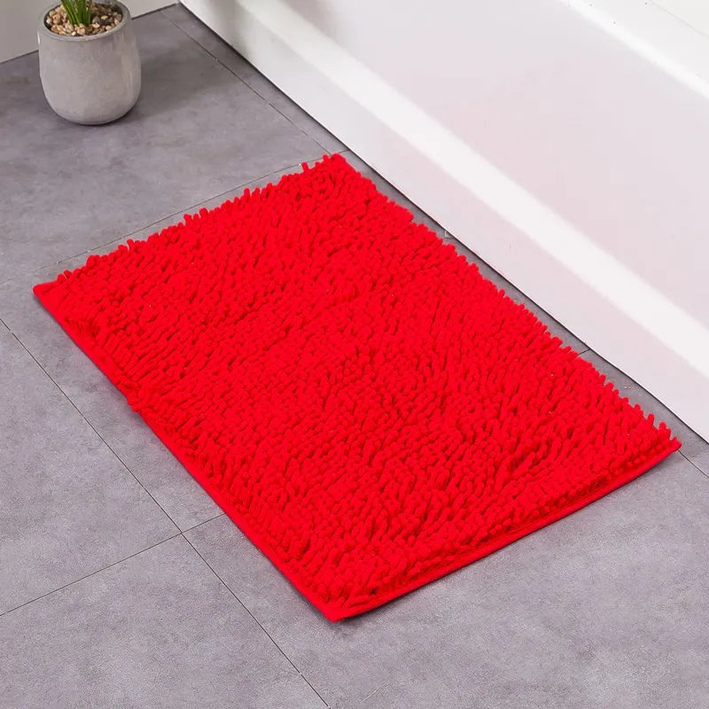 Nordic Style Soft Plush Chenille Non Slip Bathroom Bath Mat  Water Absorption Floor Door Mat Toilet Rug Home Decoration Carpet