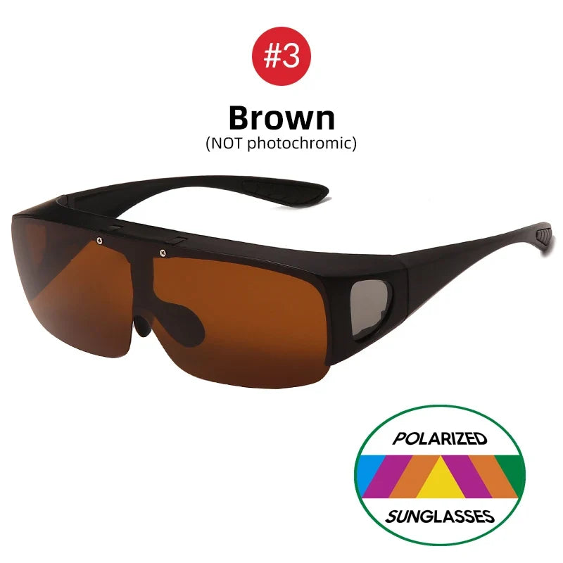 VIVIBEE Flip Up Polarized Fit Over Glasses Sunglasses Men Driving UV400 Photochromic Fishing Goggle Outdoor Women
