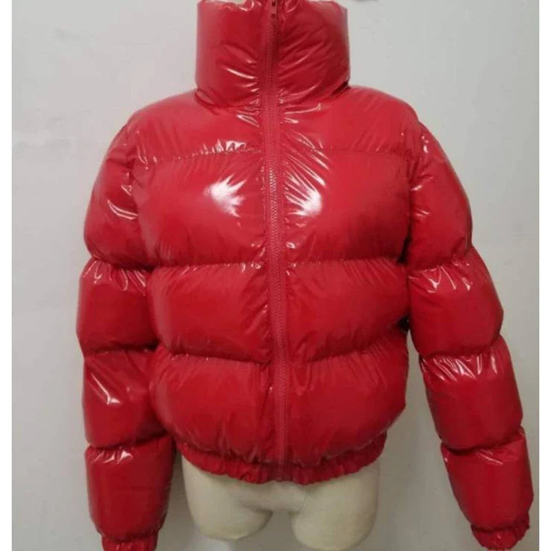 Winter Women Puffer Jackets Warm Bubble trench Coat Down Parka Outcoat Zipper Jacket Pink Cute Cropped Parka Abrigos Mujer