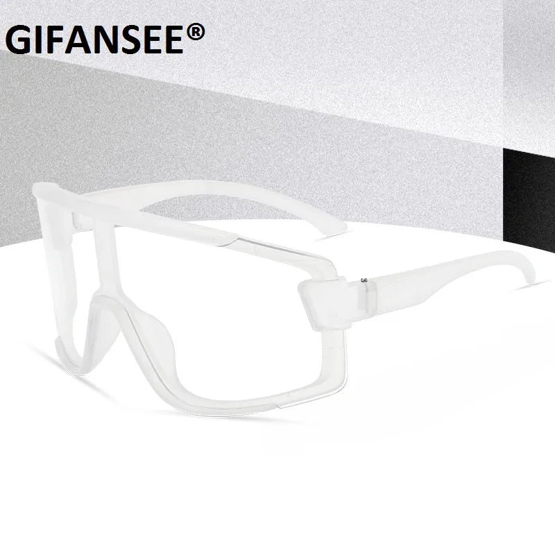 Shield Visor Mask Sunglasses Women Men Oversized Windproof Glasses One Peice Big Frame Goggles Shades Sport UV400 Gafas