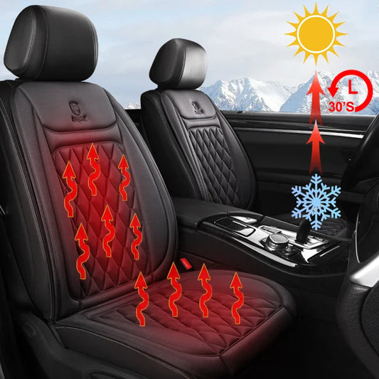 12-24V Heated Car Seat Cover – Fast Heating Flannel Seat Warmer Protector 25W
