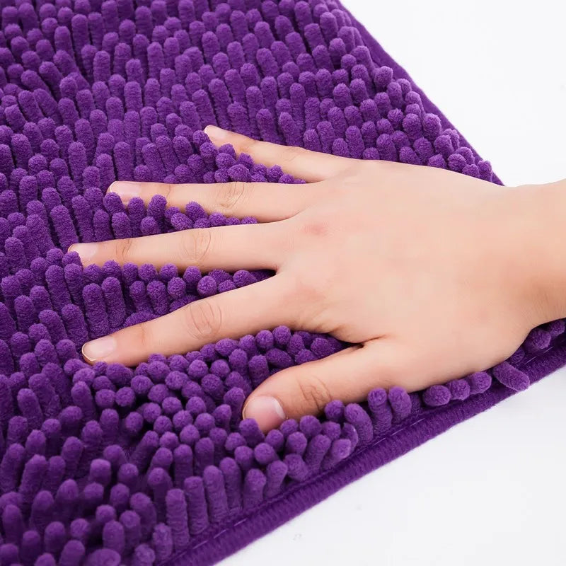 Nordic Style Soft Plush Chenille Non Slip Bathroom Bath Mat  Water Absorption Floor Door Mat Toilet Rug Home Decoration Carpet