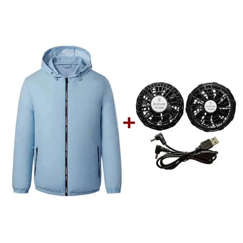 Summer Essentials Portable USB Electric Fan Cooling Jacket for Men