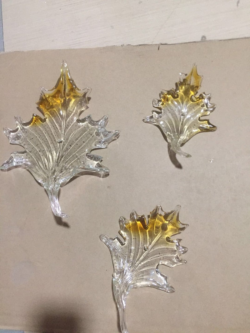 Lámpara de araña de cristal con forma de hoja de arce
