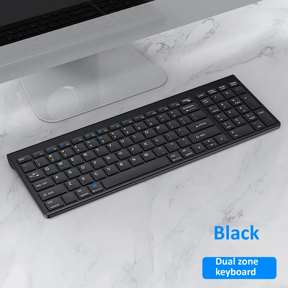 Bluetooth 5.0 2.4G Wireless Keyboard and Mouse Combo Mini Multimedia Keyboard Mouse Set for Laptop PC TV iPad Macbook Android