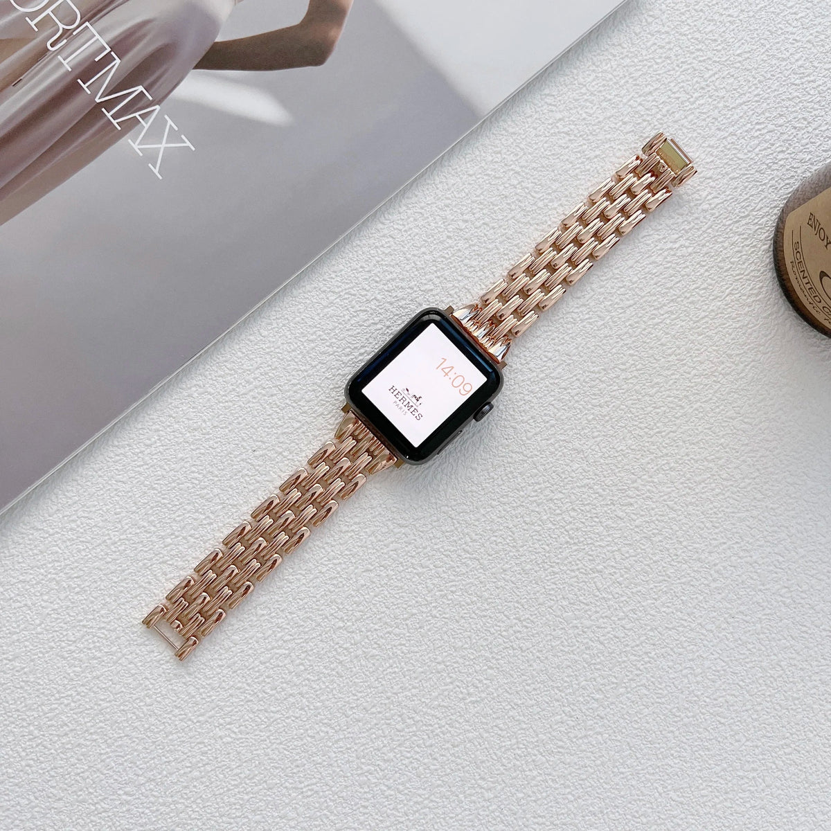 Apple Watch Stainless Steel Band - Luxury Diamond Design