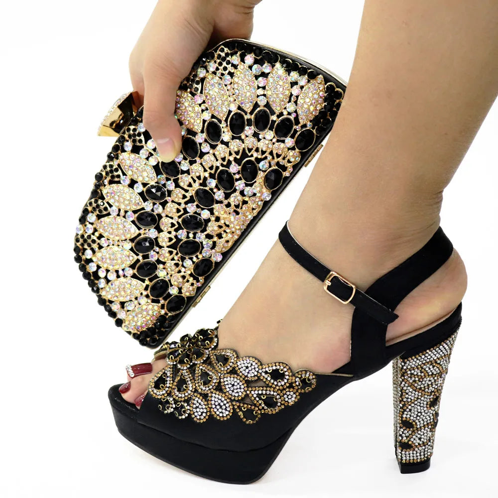 Conjunto de zapatos y bolso italianos HLO1-28
