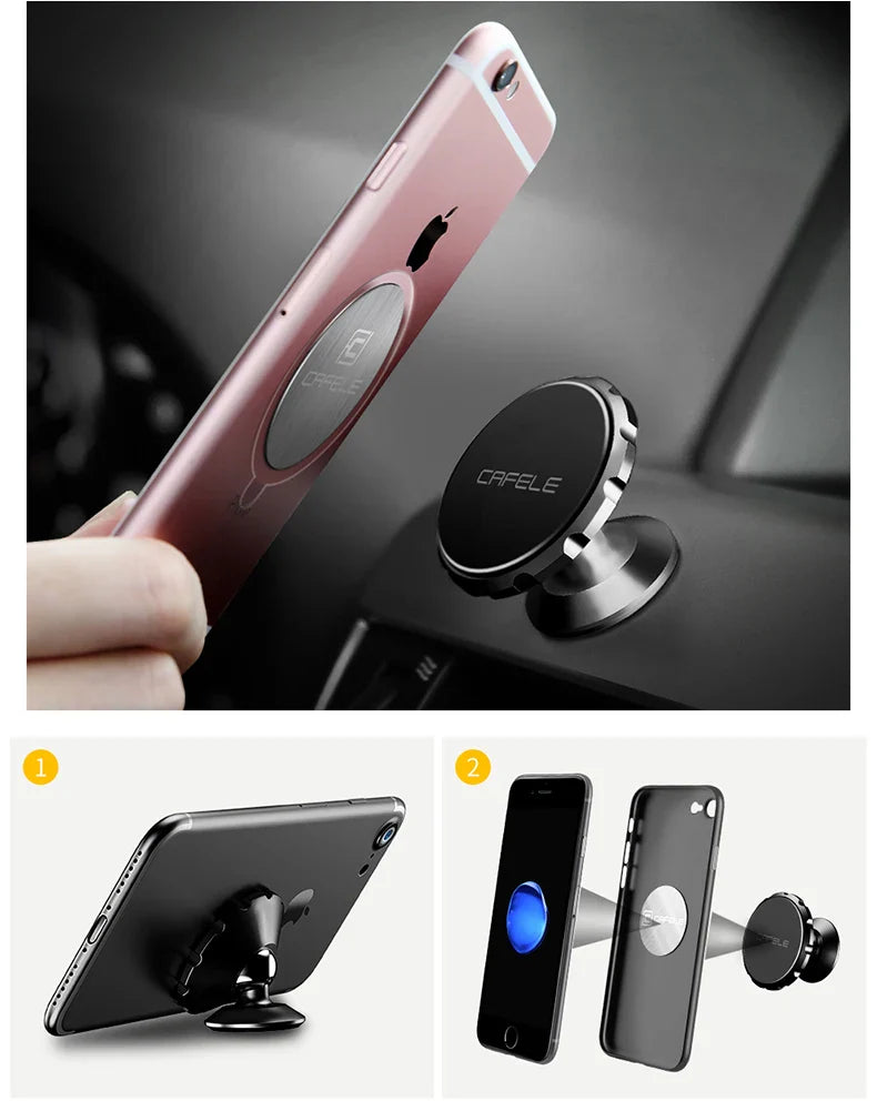 CAFELE Magnetic Car Phone Holder for iPhone 16 15 14 13 12 11 Car Mount Stand for Cell Phone Strong Magnet Power Aluminum Alloy