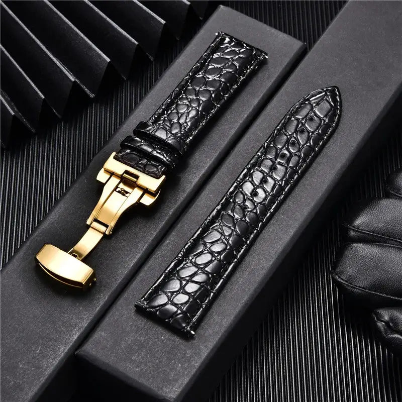 Huawei Watch & Watch GT Crocodile-Pattern Leather Clasp Band