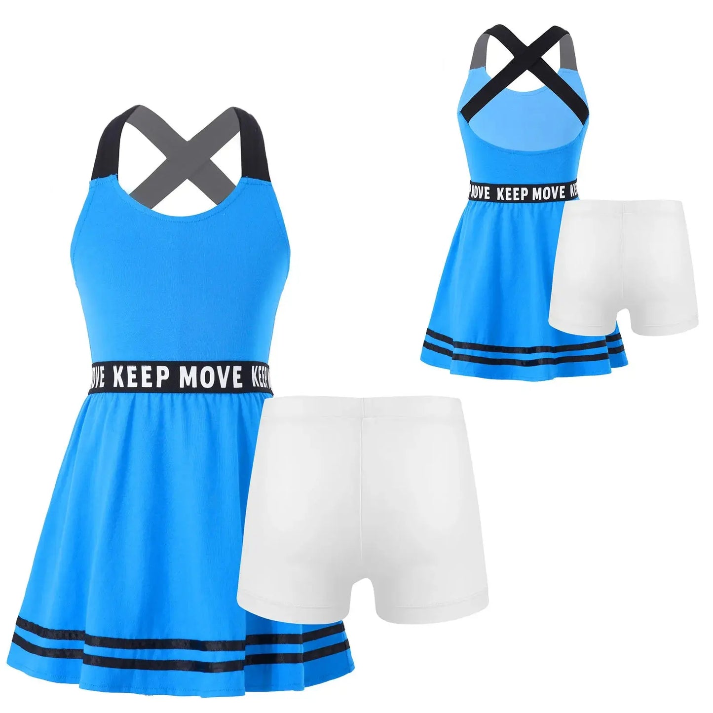 Girls' A-Line Tennis Dress with Criss Cross Straps