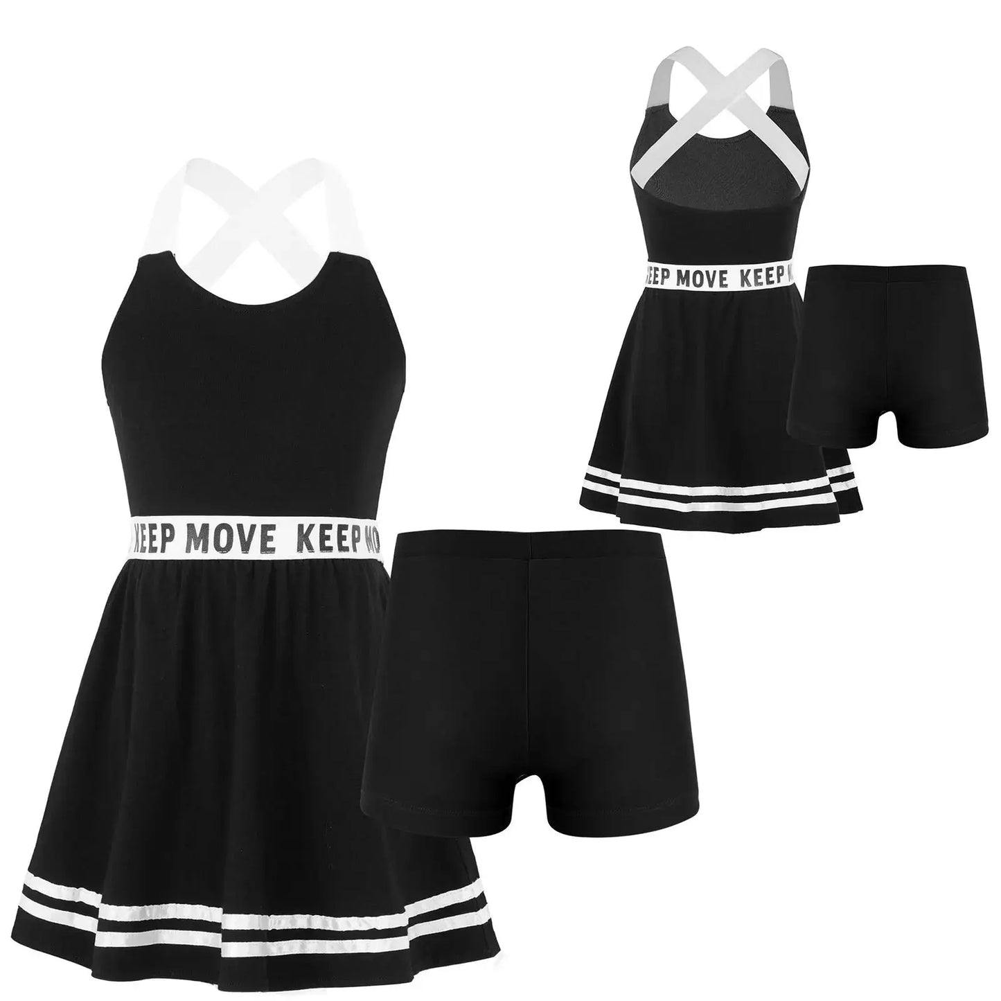 Girls' A-Line Tennis Dress with Criss Cross Straps
