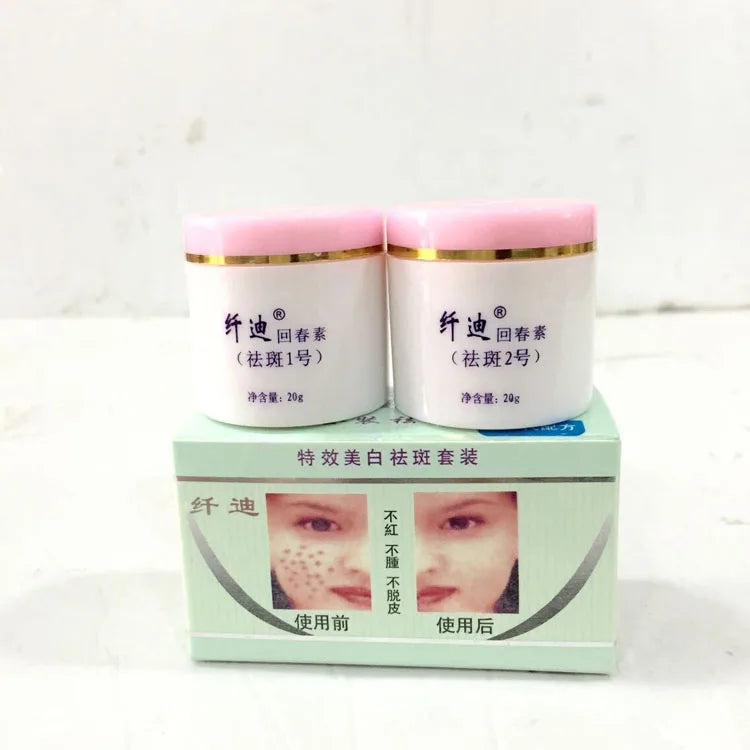 Qian DI 2pcs/Set Face Whitening Cream removal melasma Freckle speckle sunburn Spots cream Skin care
