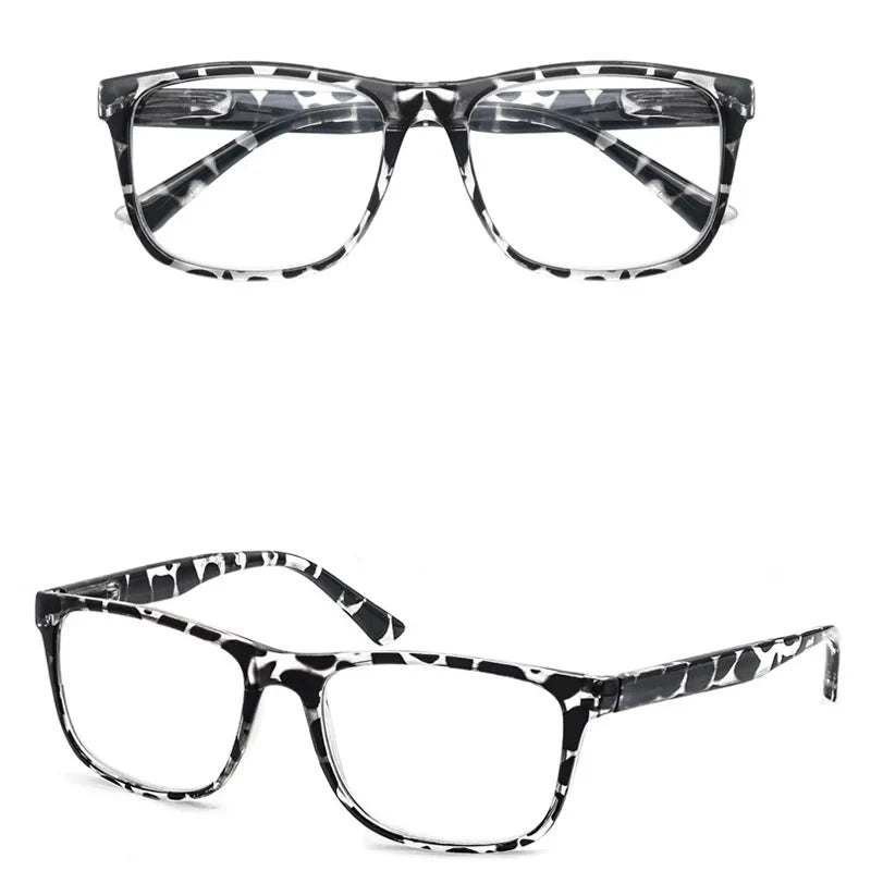 Oversize Reading Glasses Men Women Rectangle Frame Sun Readers Eyeglasses Spring Hinge Lightweight Wear with Diopter +1.0 - +4.0