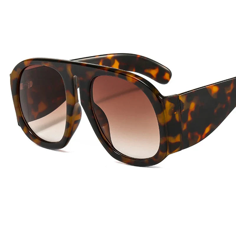Gafas de sol de piloto con lentes degradadas para mujer, de moda, de marca, de montura grande, transparentes, para mujer 2021, gafas de sol transparentes