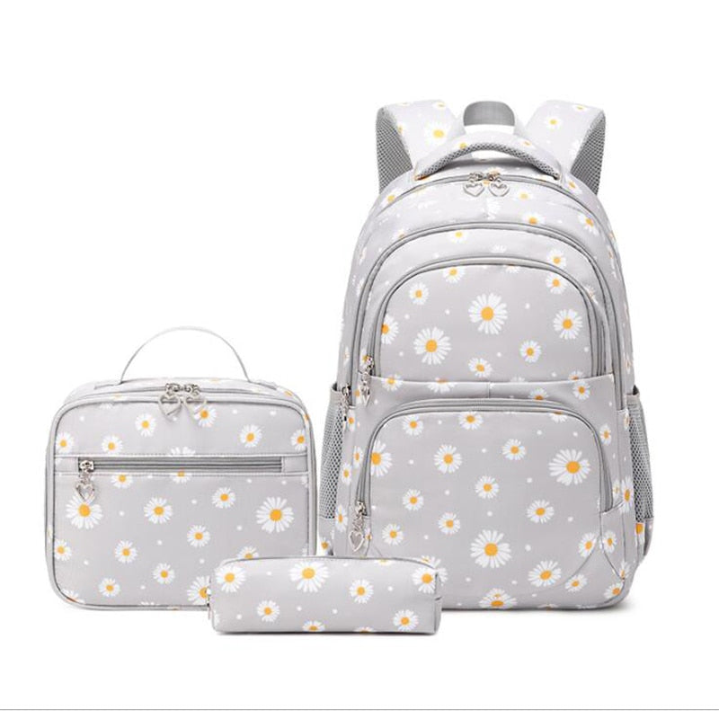 Mochila Escolar de Margarita, 3 Piezas/Set