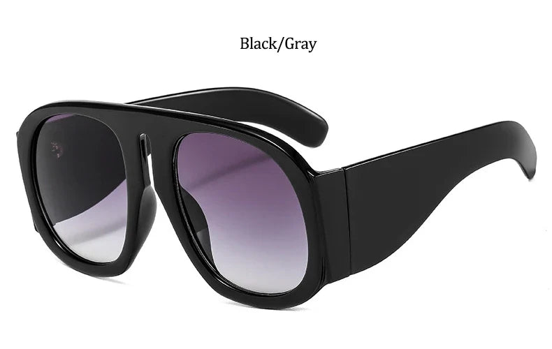 Gafas de sol de piloto con lentes degradadas para mujer, de moda, de marca, de montura grande, transparentes, para mujer 2021, gafas de sol transparentes