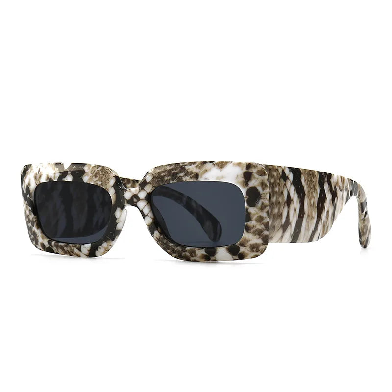 Square Sunglasses Men Women Snakeskin Sun Glasses Snake Pattern Travel Vintage Retro Oculos Shades Female UV400 Gafas De Sol